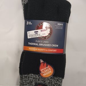 Canon Men's Black and Gray Thermal Crew Socks